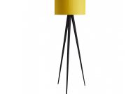Yves Black Floor Lamp With Yellow Silk Shade in proportions 1200 X 925