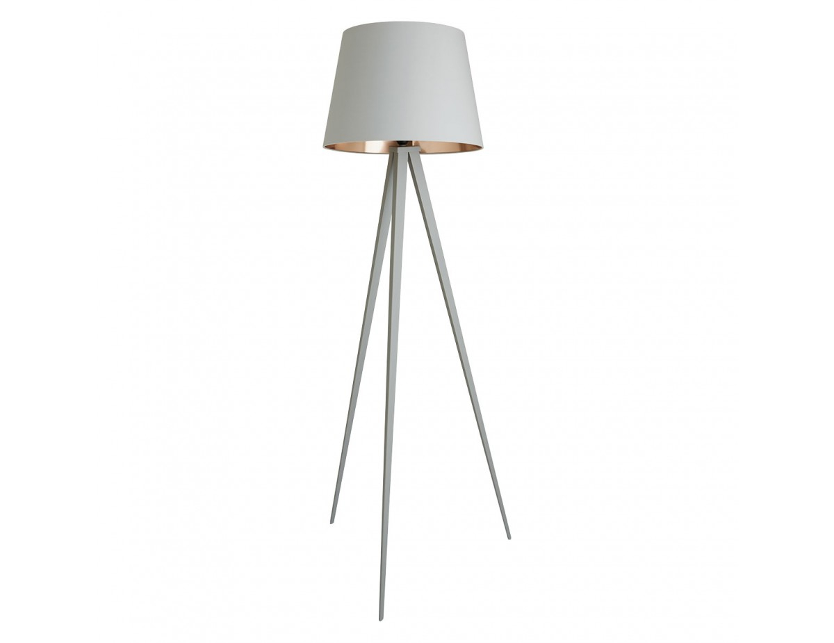 Yves Grey Metal Floor Lamp With Grey And Copper Shade for sizing 1200 X 925