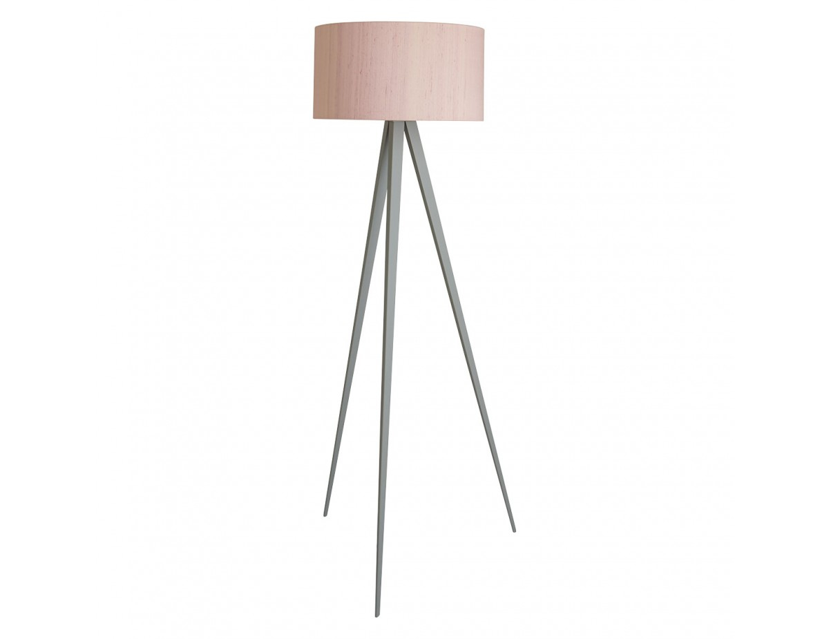 Yves Grey Metal Floor Lamp With Pink Shade with size 1200 X 925