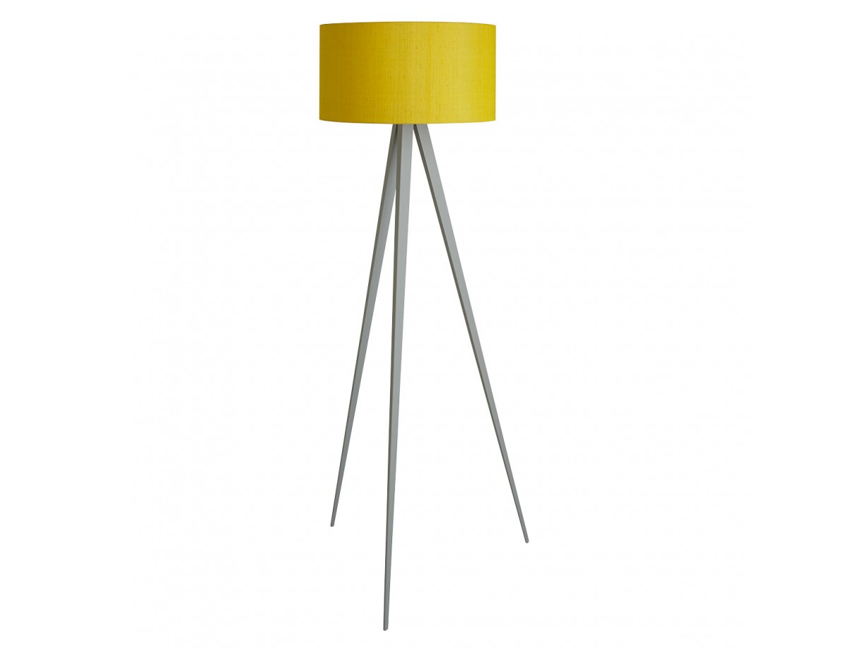 Yves Grey Metal Floor Lamp With Yellow Shade inside proportions 1200 X 925