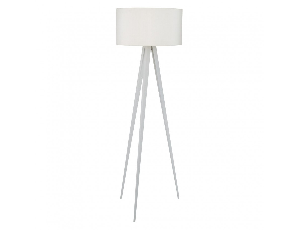 Yves White Floor Lamp With White Silk Shade in sizing 1200 X 925