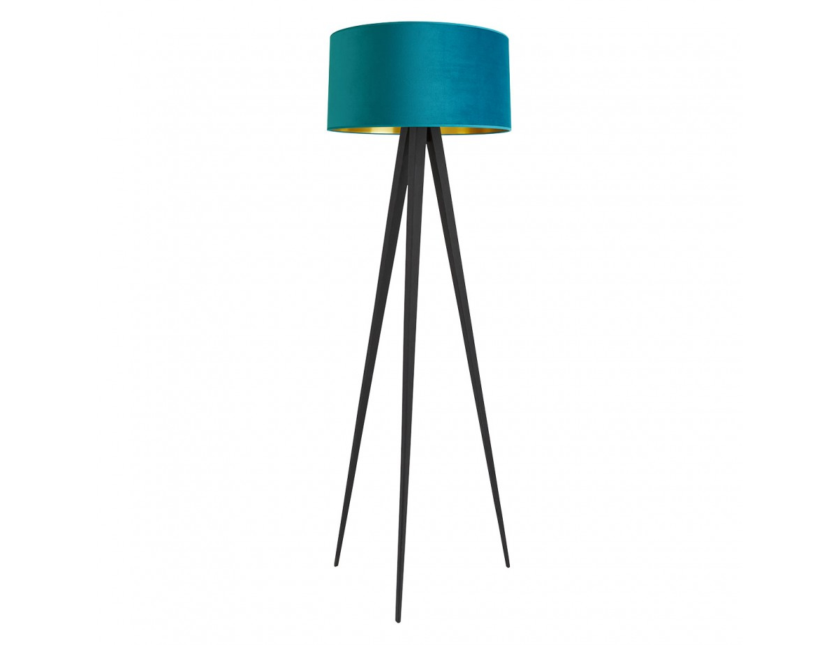 Yves White Metal Floor Lamp Base With Teal Shade inside size 1200 X 925