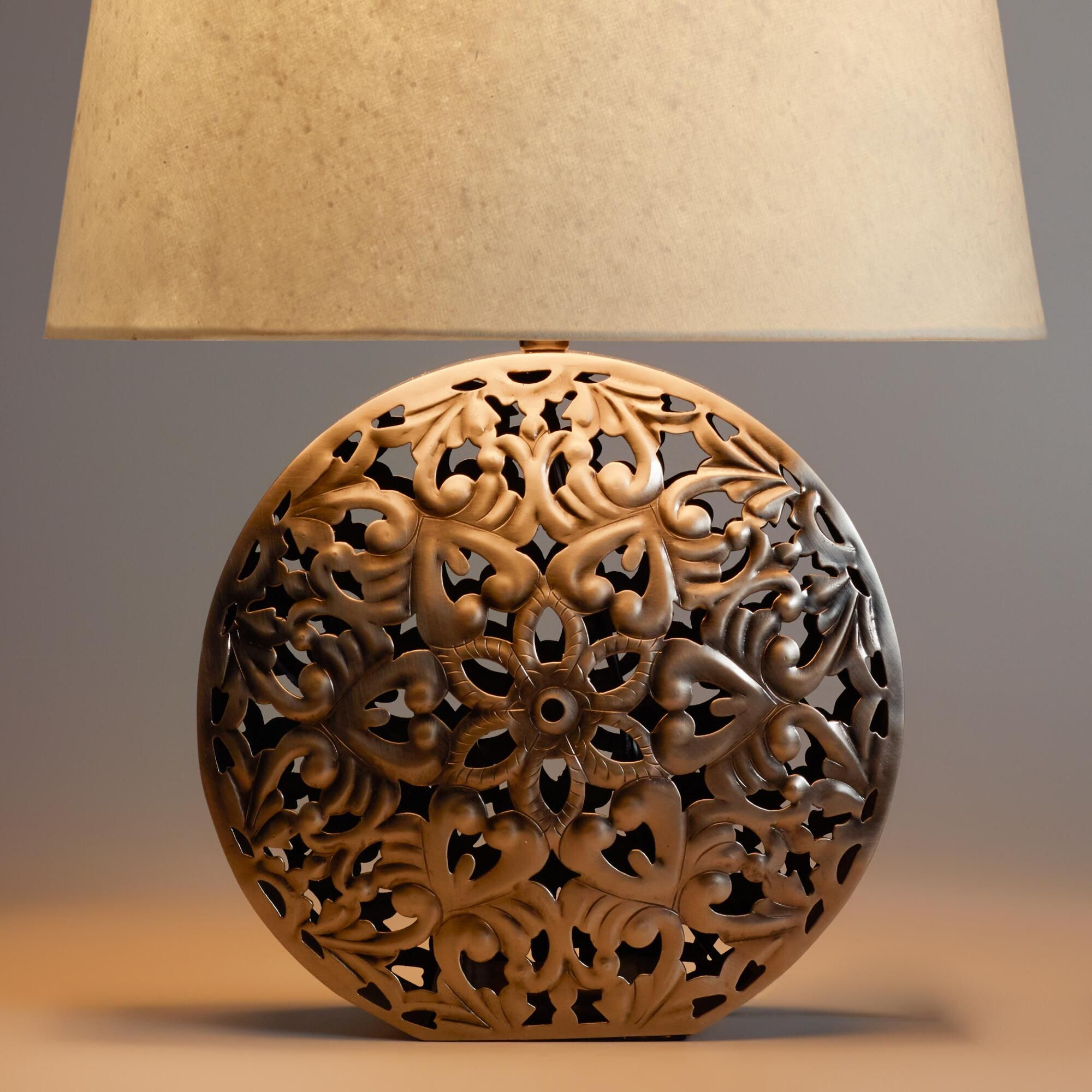 Zinc Medallion Table Lamp Base World Market Interior in sizing 2000 X 2000