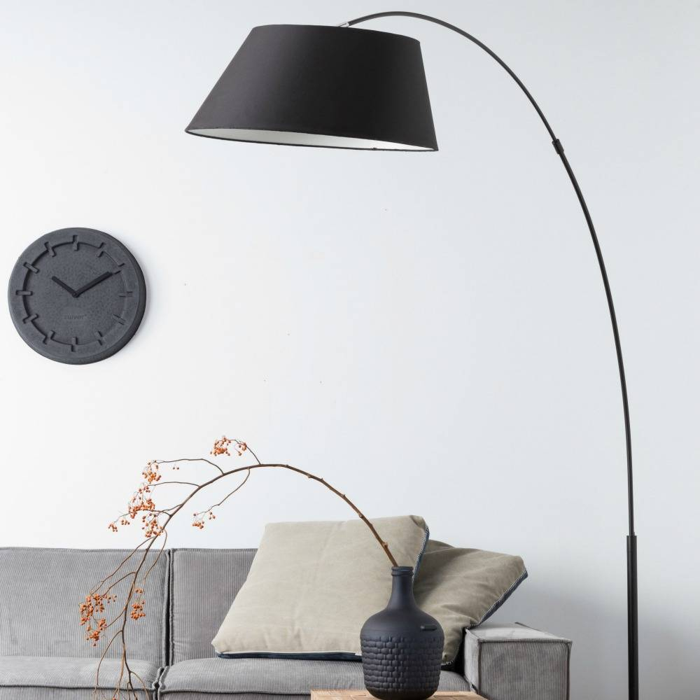 Zuiver Arc Floor Lamp Black Metal Black 215cm throughout sizing 1000 X 1000