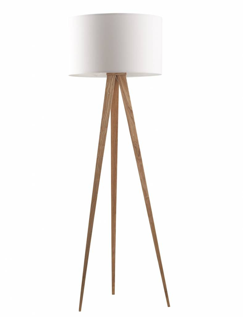 Zuiver Tripod Floor Lamp From Wood Natural White 151x50cm for dimensions 788 X 1024
