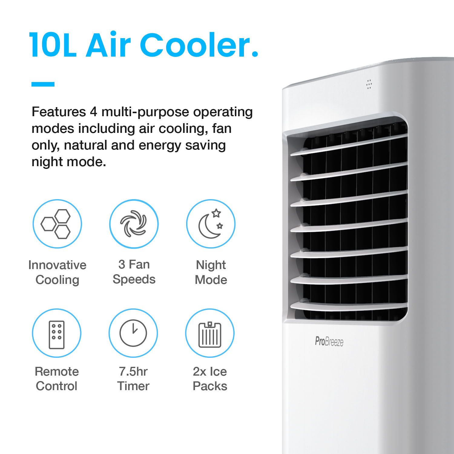 10l Portable Air Cooler Next Day Delivery Probreeze throughout proportions 1500 X 1500