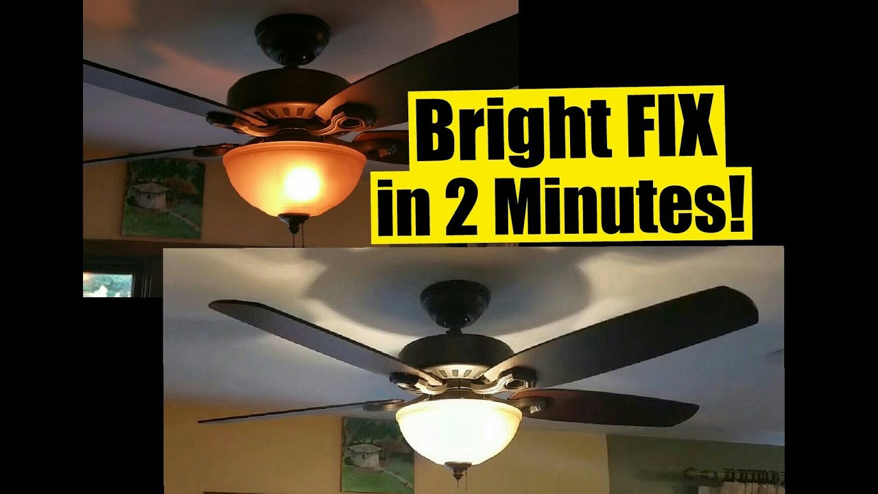 2 Min Fix For Dim Ceiling Fan Lights Safe No Wiring Wattage Limiter Stays with regard to measurements 1280 X 720