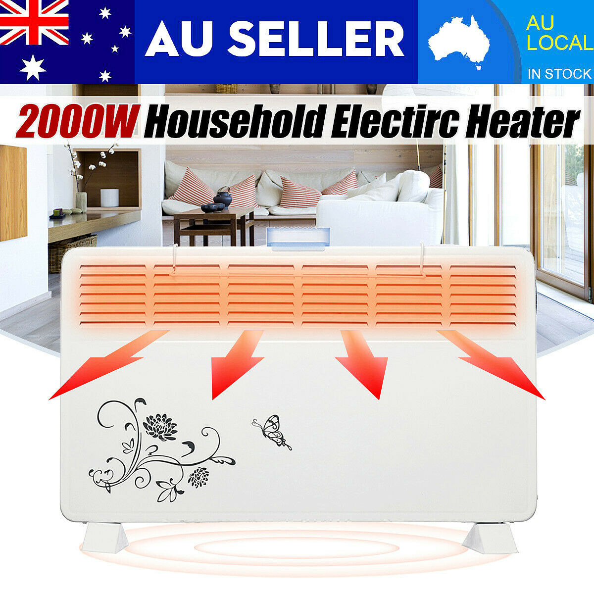 2000w Bathroom Fan Heater 6 Air Outlet Convector Wall Mounted Pull Cord 2 Speeds inside size 1200 X 1200
