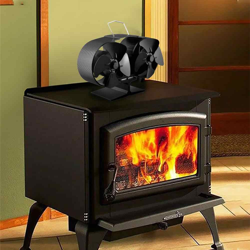 2020 New Power Heat Furnace Fireplace Fan Black Aluminum Heating Fan Heat Powered Stove Fan intended for dimensions 1001 X 1001