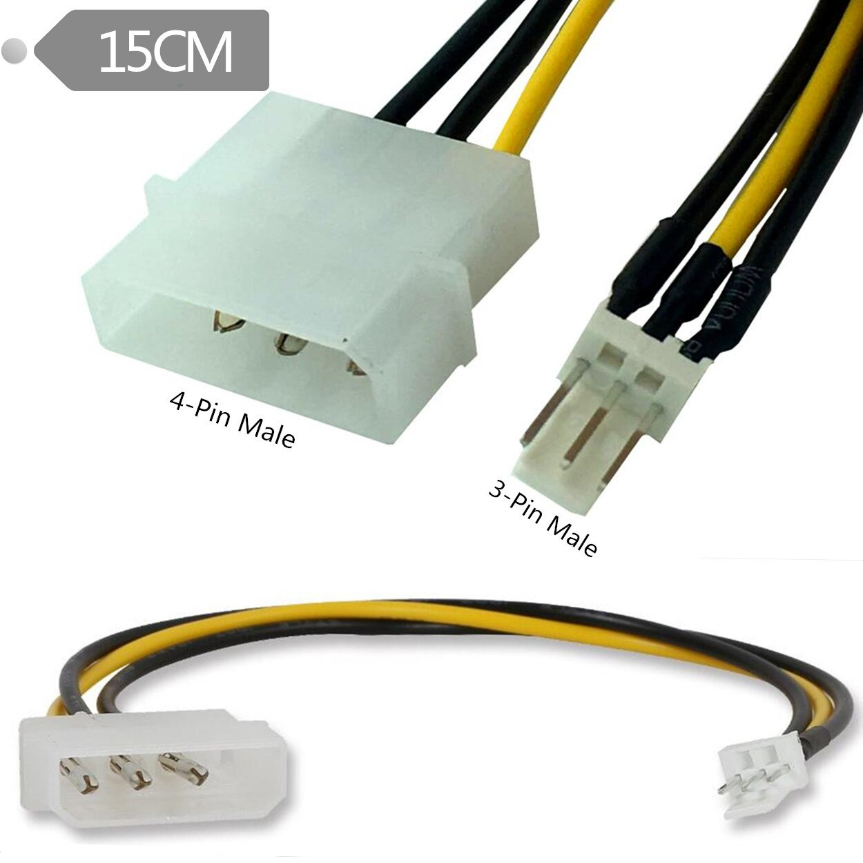 3 Pin Atx To 4 Pin Molex Connector Cable Fan Power Adapter Cable 15cm For Cpu Fan Graphics Card Fan in proportions 1250 X 1250