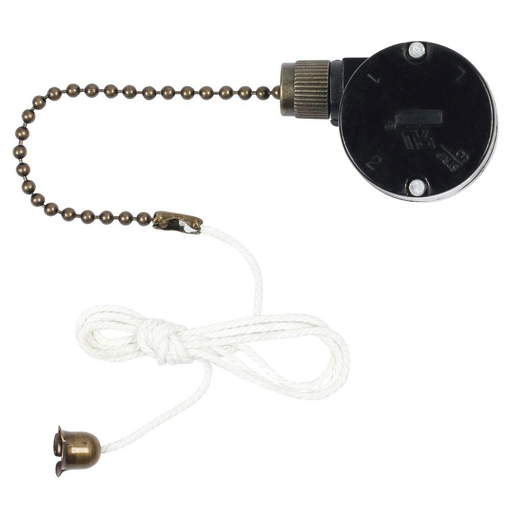 3 Speed Antique Brass Pull Chain Switch For Triple Capacitor Ceiling Fans inside measurements 1000 X 1000