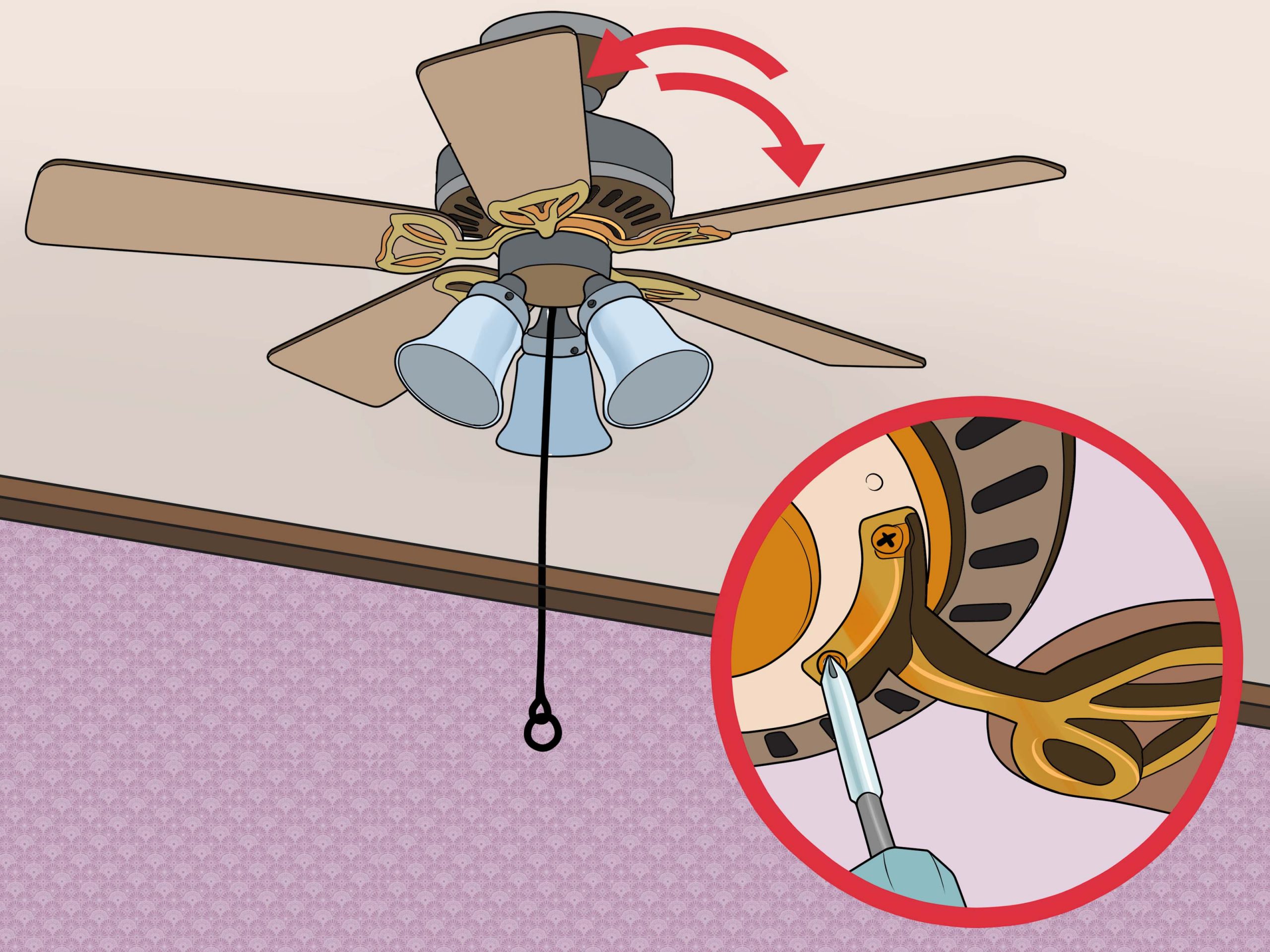 3 Ways To Fix A Wobbling Ceiling Fan Wikihow inside dimensions 3200 X 2400