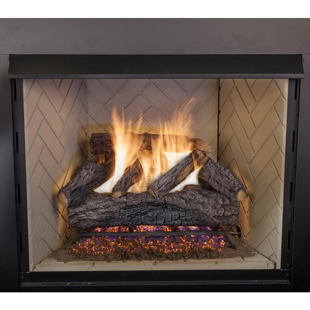 30 In Charred River Oak Vented Natural Gas Fireplace Logs Set regarding size 1000 X 1000