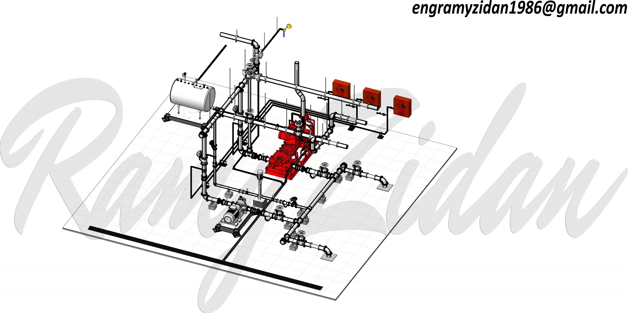 3d Fire Pump Room Revit Mep Fire Fighting Pumps Fire Pumps with regard to proportions 10000 X 4993