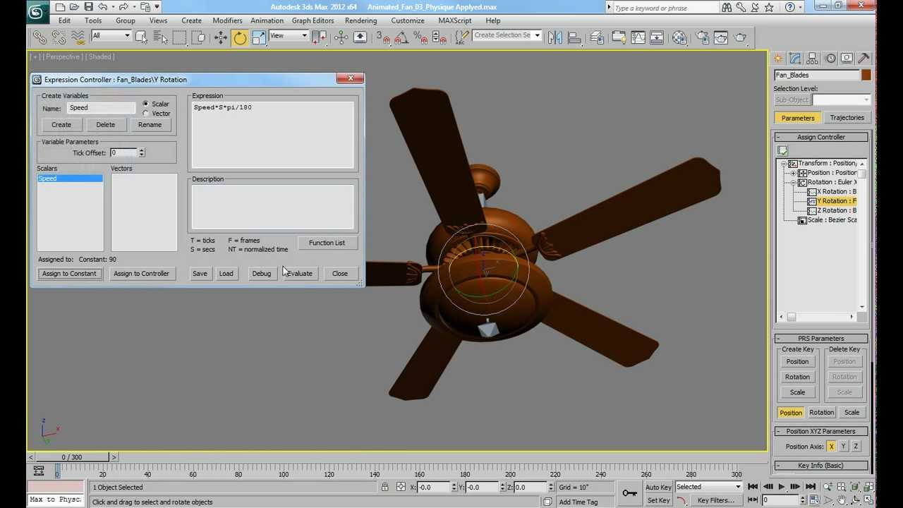 3ds Max Animated Ceiling Fan Tutorial throughout proportions 1280 X 720
