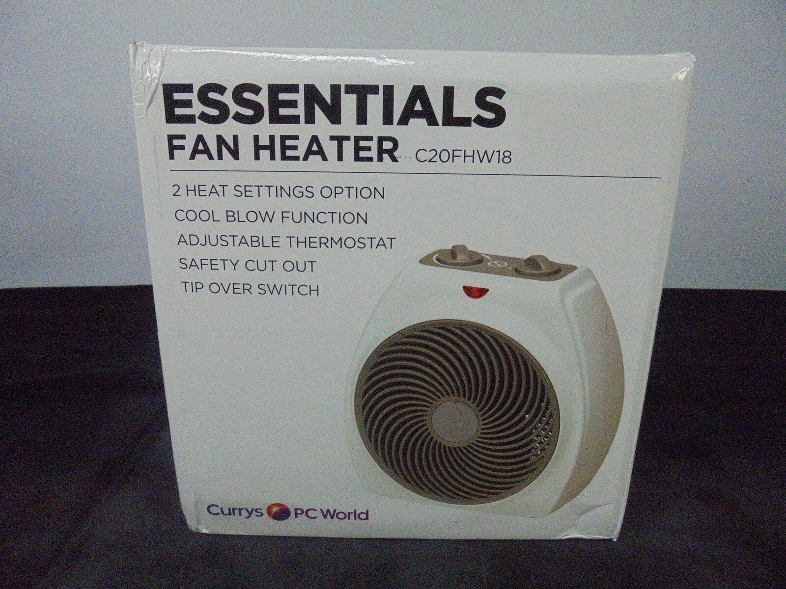 4 X Essentials C20fhw18 Portable Hot Cool Fan Heater White throughout proportions 1600 X 1200