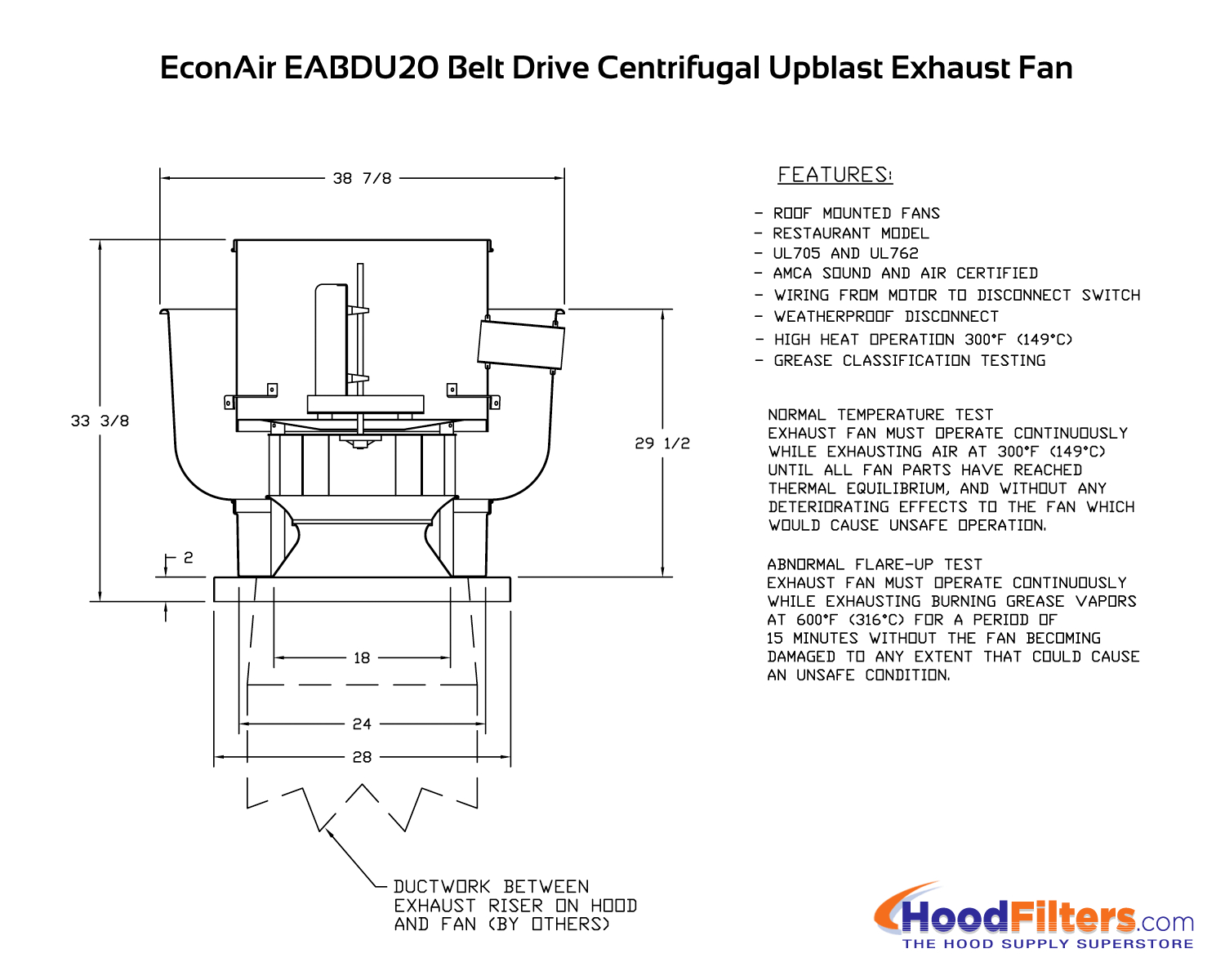 4000 Cfm Belt Drive Upblast Exhaust Fan With 2075 Wheel for measurements 1500 X 1200