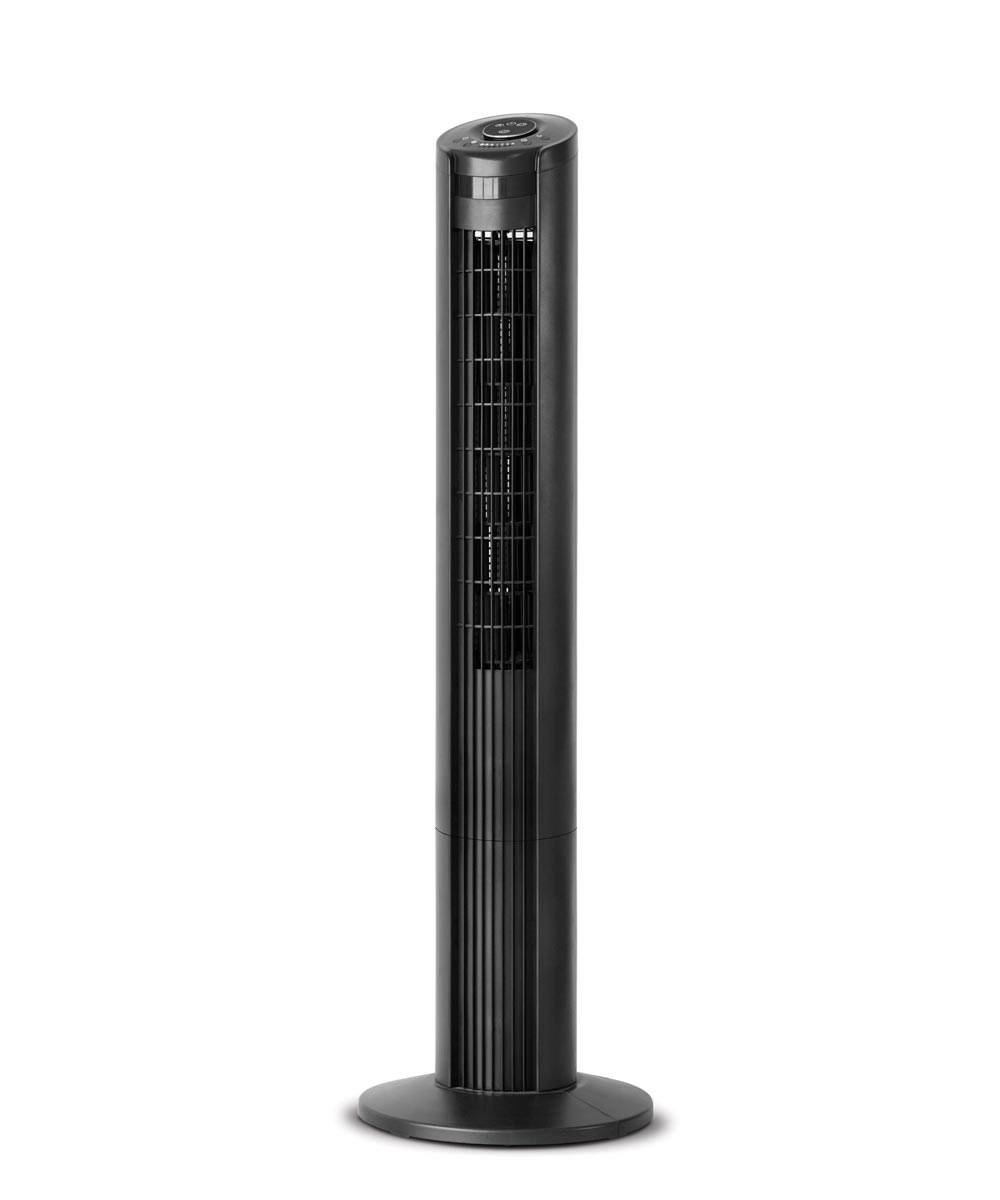 42 In Tower Fan With Remote Black within measurements 1000 X 1200