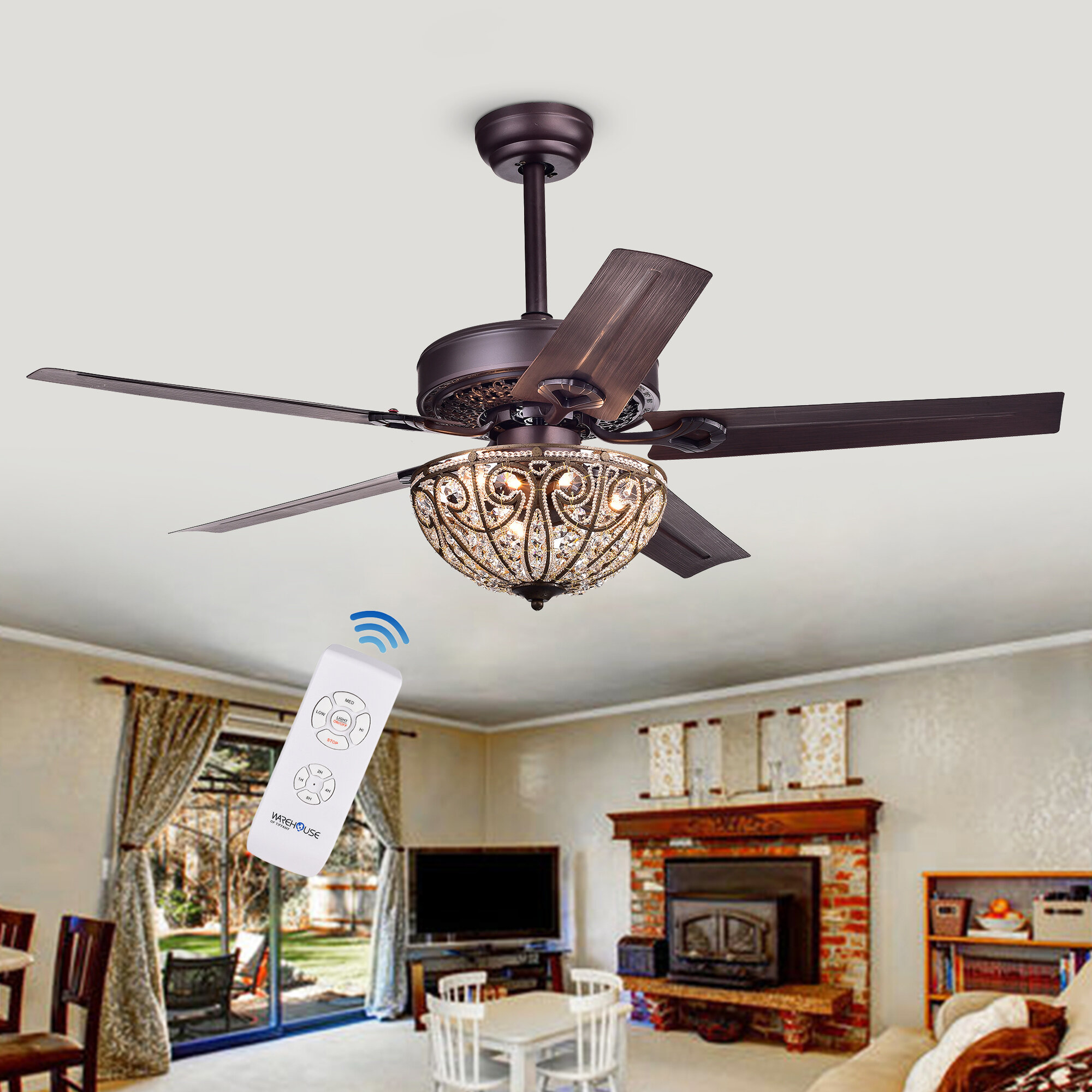 5 Blade Ceiling Fan Light Kit Included in dimensions 2000 X 2000