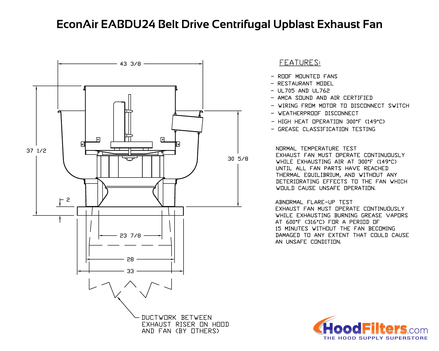 5000 Cfm Belt Drive Upblast Exhaust Fan With 24 Wheel 20 for proportions 1500 X 1200