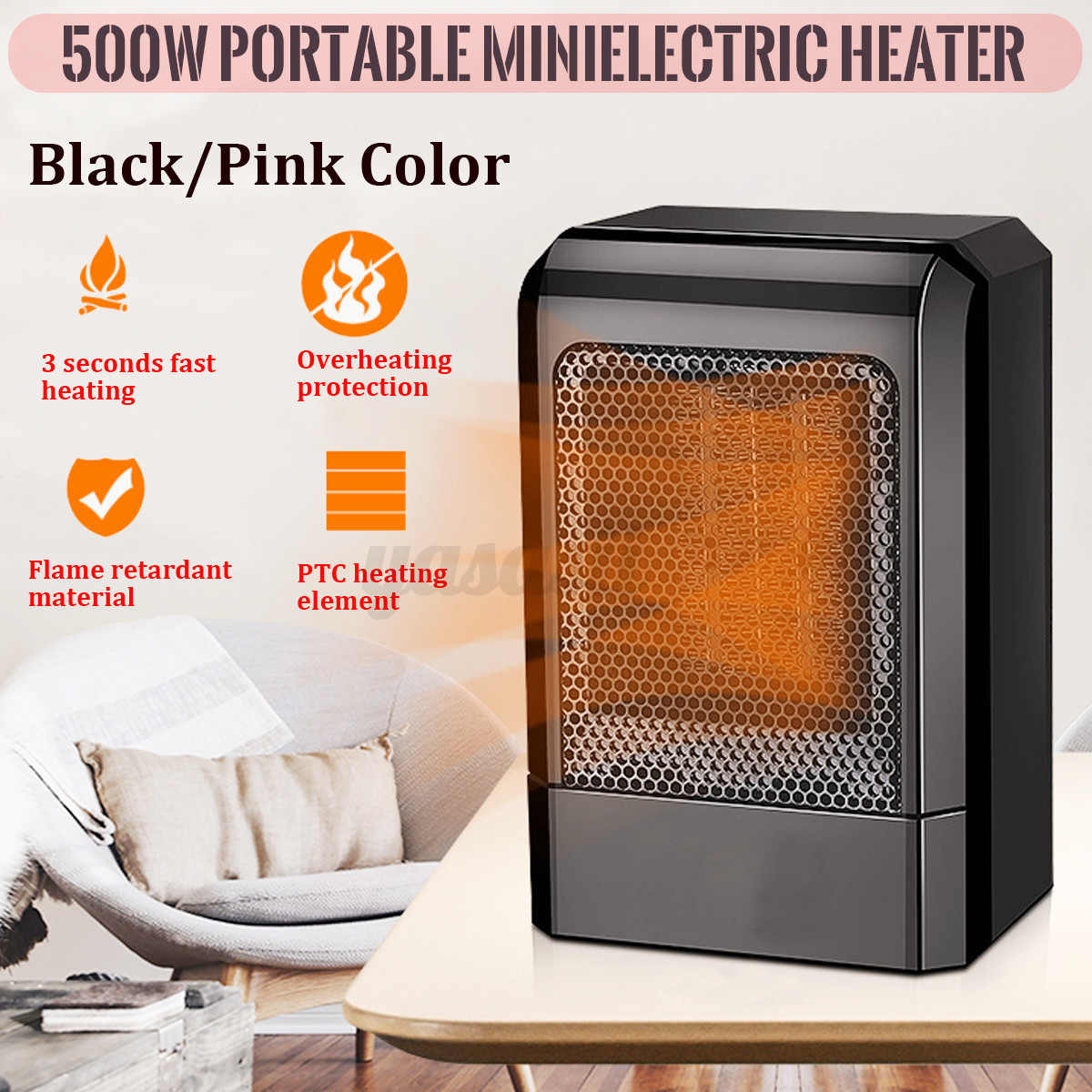 500w Mini Portable Ceramic Heater Electric Cooler Hot Fan Home Winter Warmer with regard to proportions 1200 X 1200