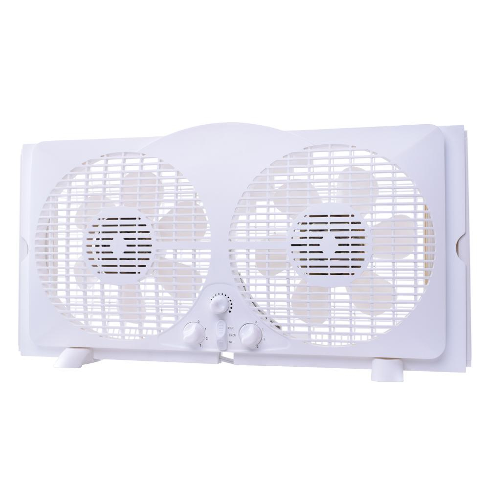 65 Watt 9 In White Reversible Twin Window Fan within sizing 1000 X 1000