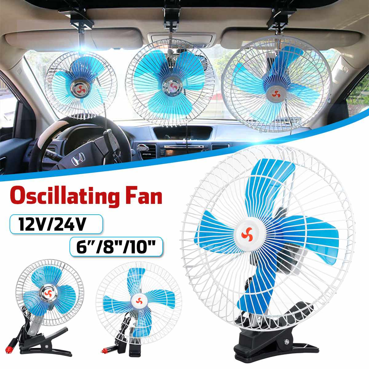 6810inch 12v 24v Portable Cooling Fan Car Oscillating Fans pertaining to sizing 1200 X 1200