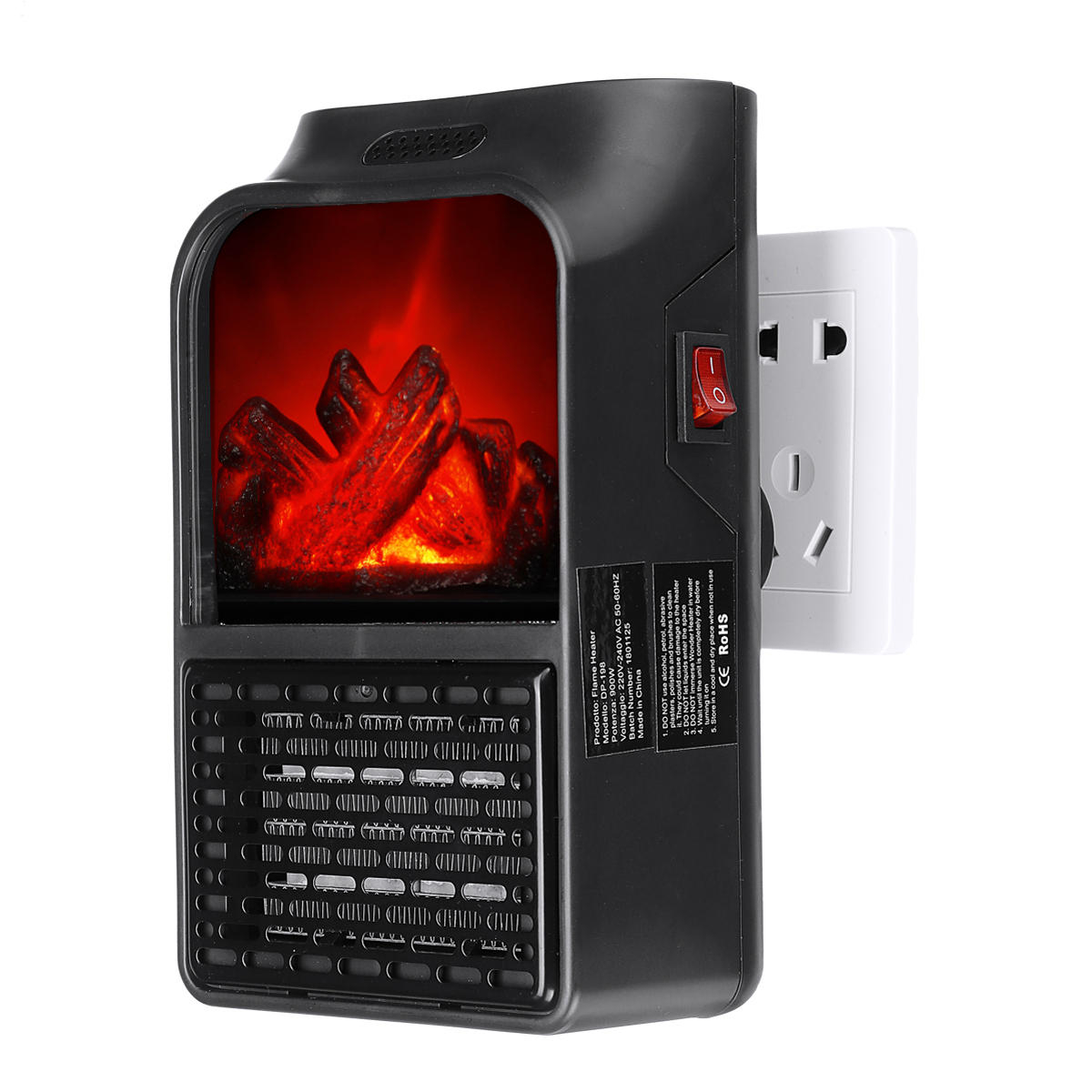 900w Mini Portable Electric Heater Fan Air Warmer Fireplace Flame Heater Remote Control pertaining to size 1200 X 1200