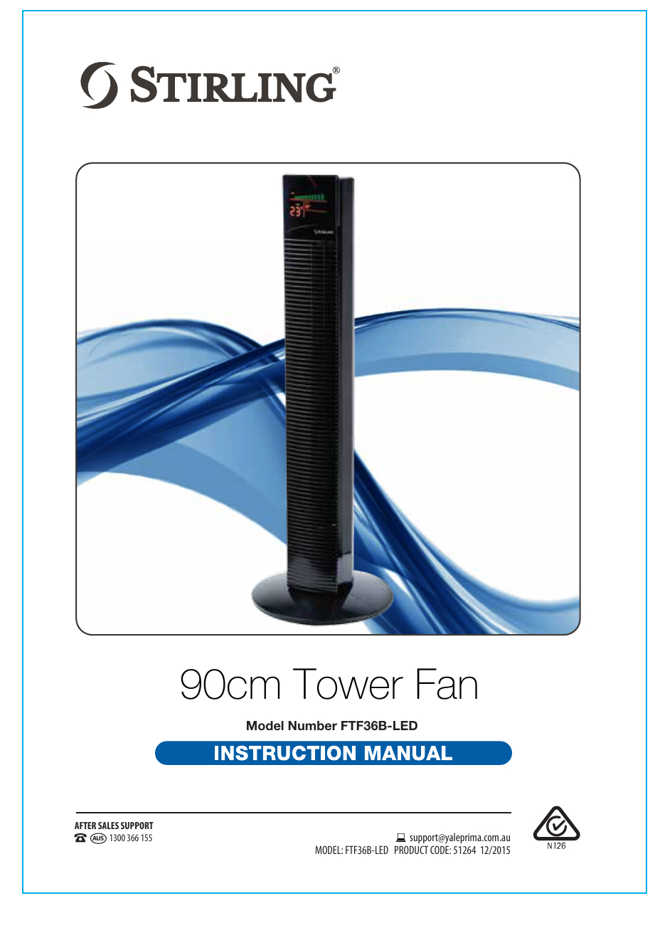 90cm Tower Fan Stirling Aldi Manualzz throughout sizing 928 X 1304