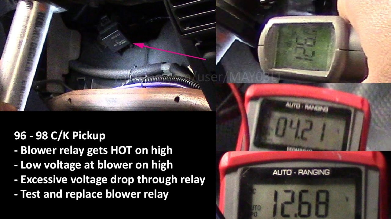 96 98 Chevy Ck Pickup Blower Motor Relay Gets Hot On High Speed regarding proportions 1280 X 720