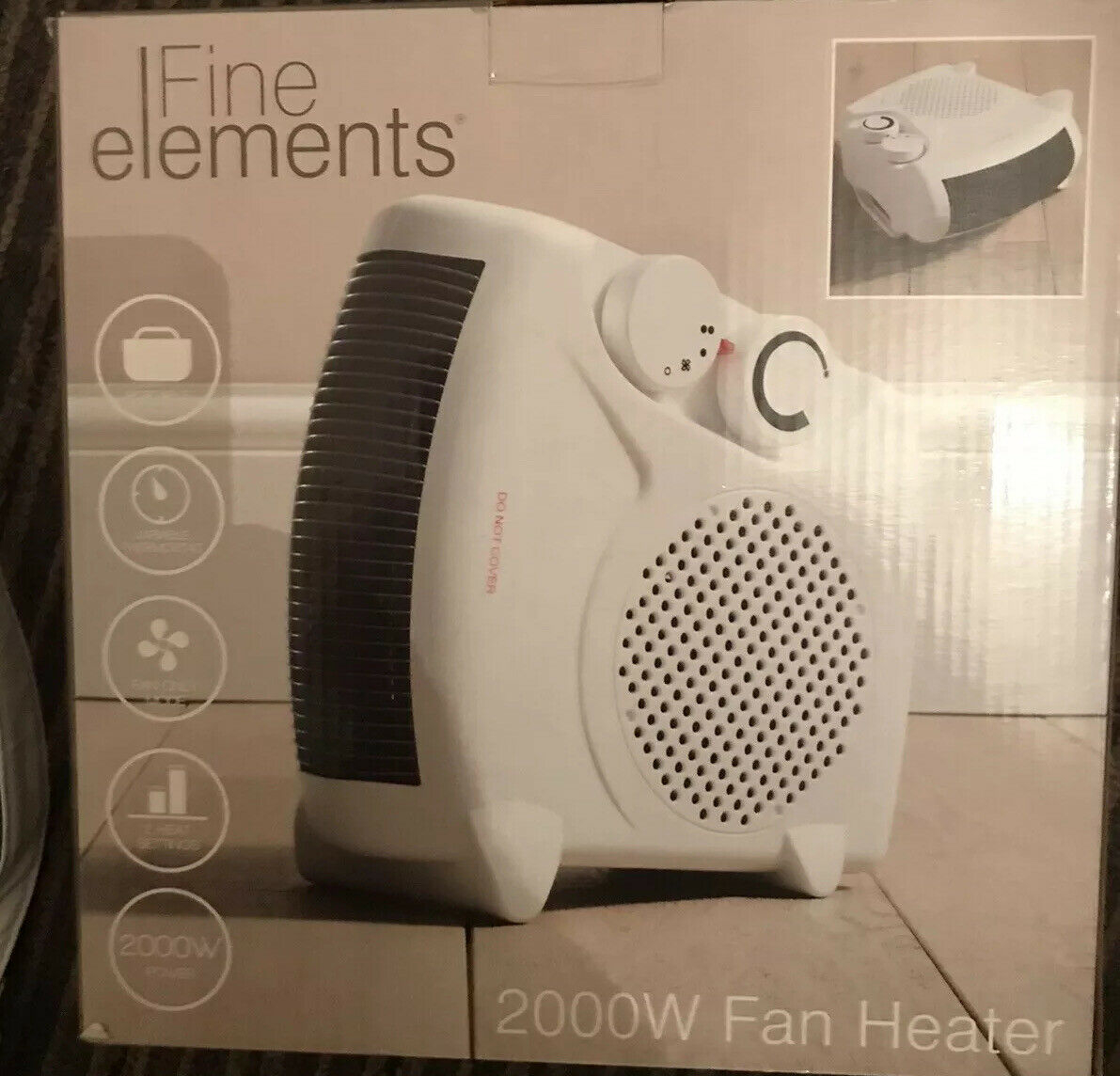 Ad Fine Elements Hea1007 2000w Flatupright Electric Fan Heater In White in size 1191 X 1144