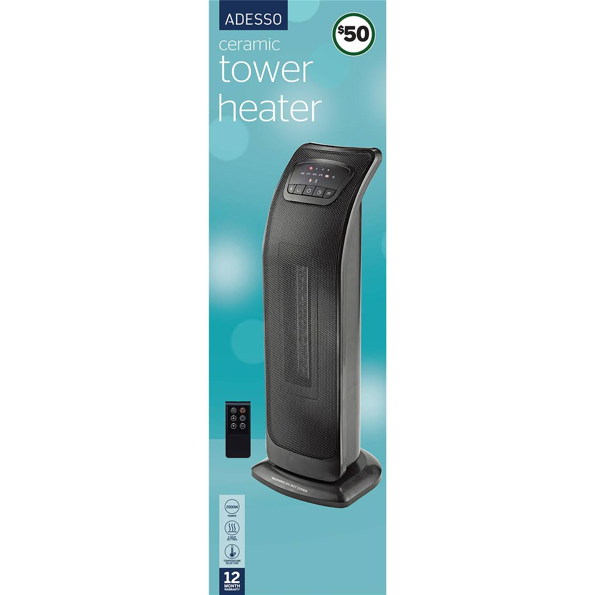 Adesso Oscillating Tower Fan Heater Digital Each Woolworths pertaining to sizing 1200 X 1200