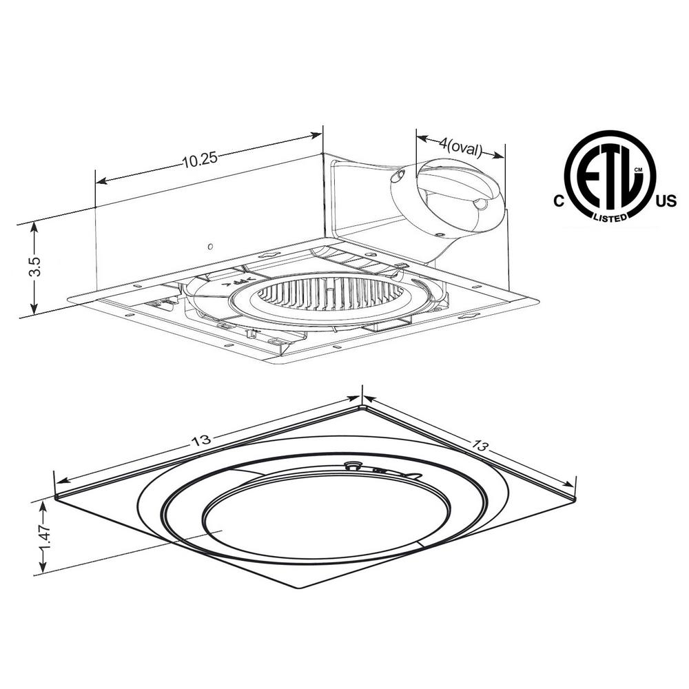 Aero Pure Quiet Adjustable 50 80 110 Cfm Energy Star Bathroom Ventilation Fan 04 Sones Fits 2 In X 4 In Joists White with regard to dimensions 1000 X 1000