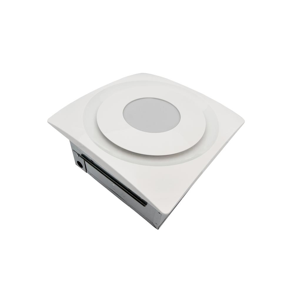 Aero Pure Slim Fit 120 Cfm Bath Fan With Led Light And Humidity Sensor Ceiling Or Wall Mount White pertaining to sizing 1000 X 1000