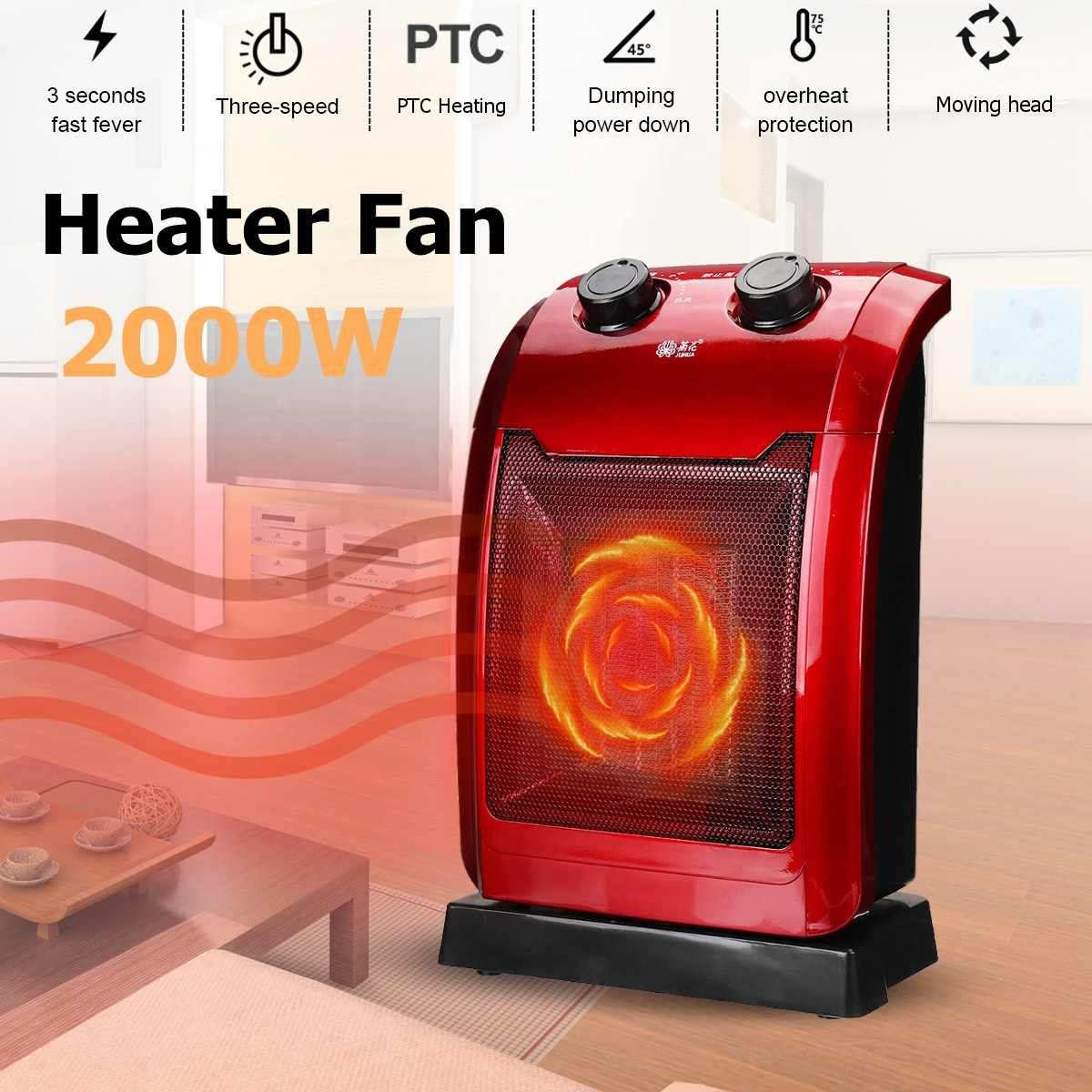Air 2kw Heater Electric Heating Oscillating Ptc Ceramic pertaining to proportions 1200 X 1200