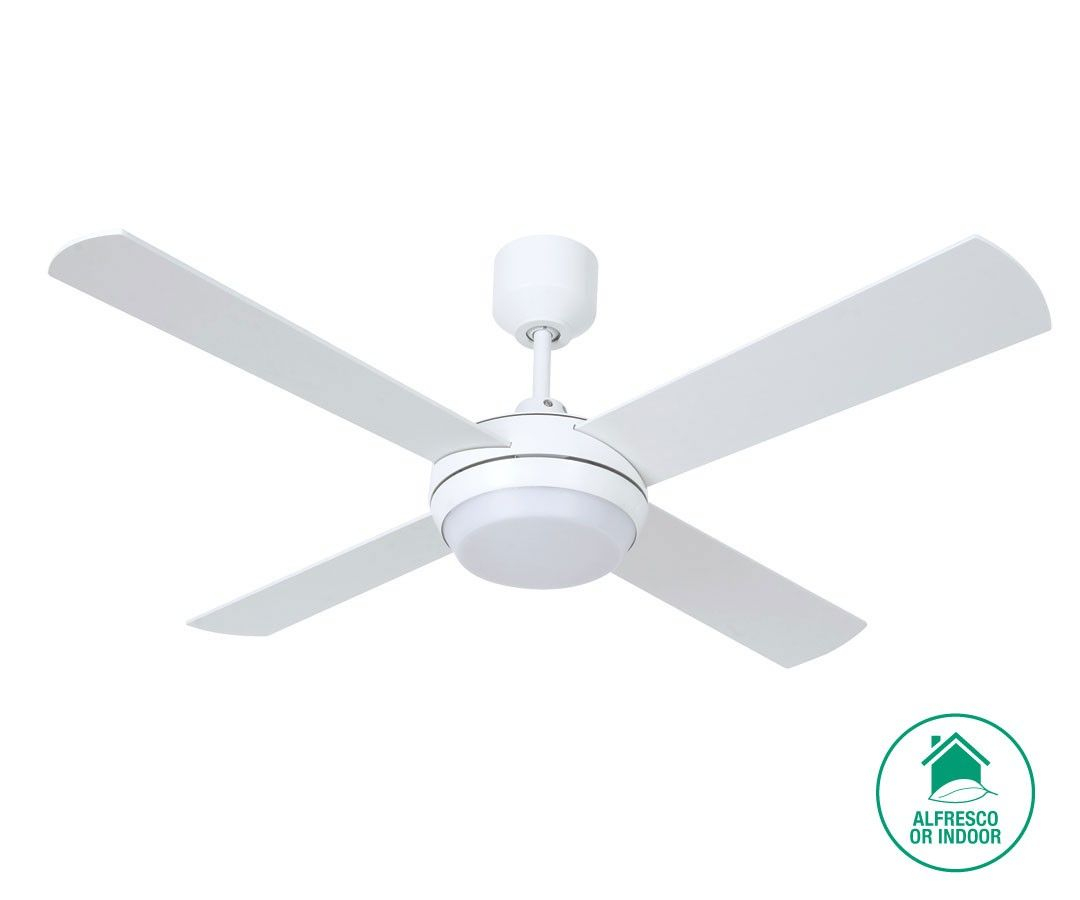 Altitude Eco 132cm Fan With Led Light In White Led Lights inside dimensions 1080 X 900