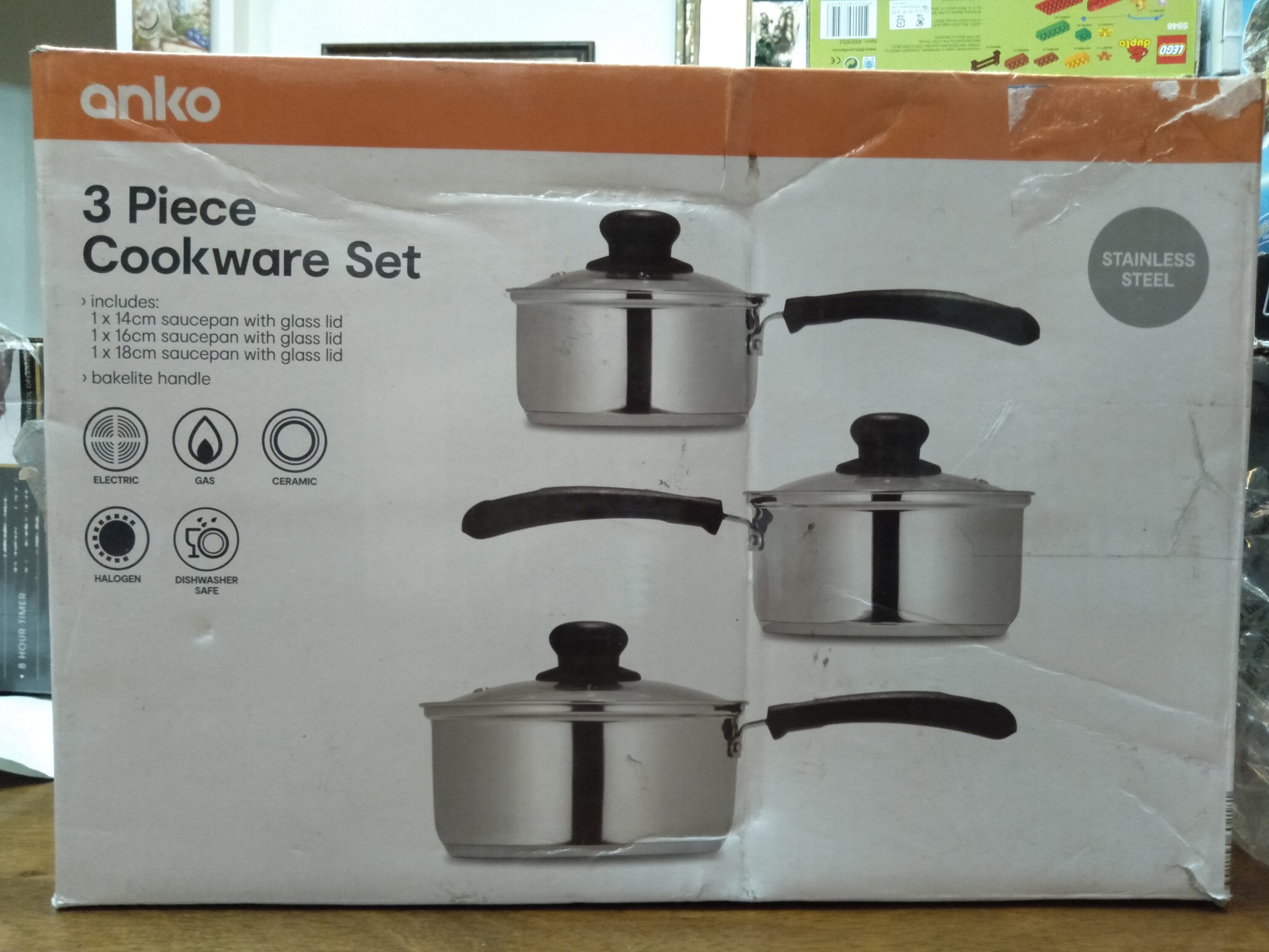 Anko 3 Piece Stainless Steel Cookware Set intended for size 4160 X 3120