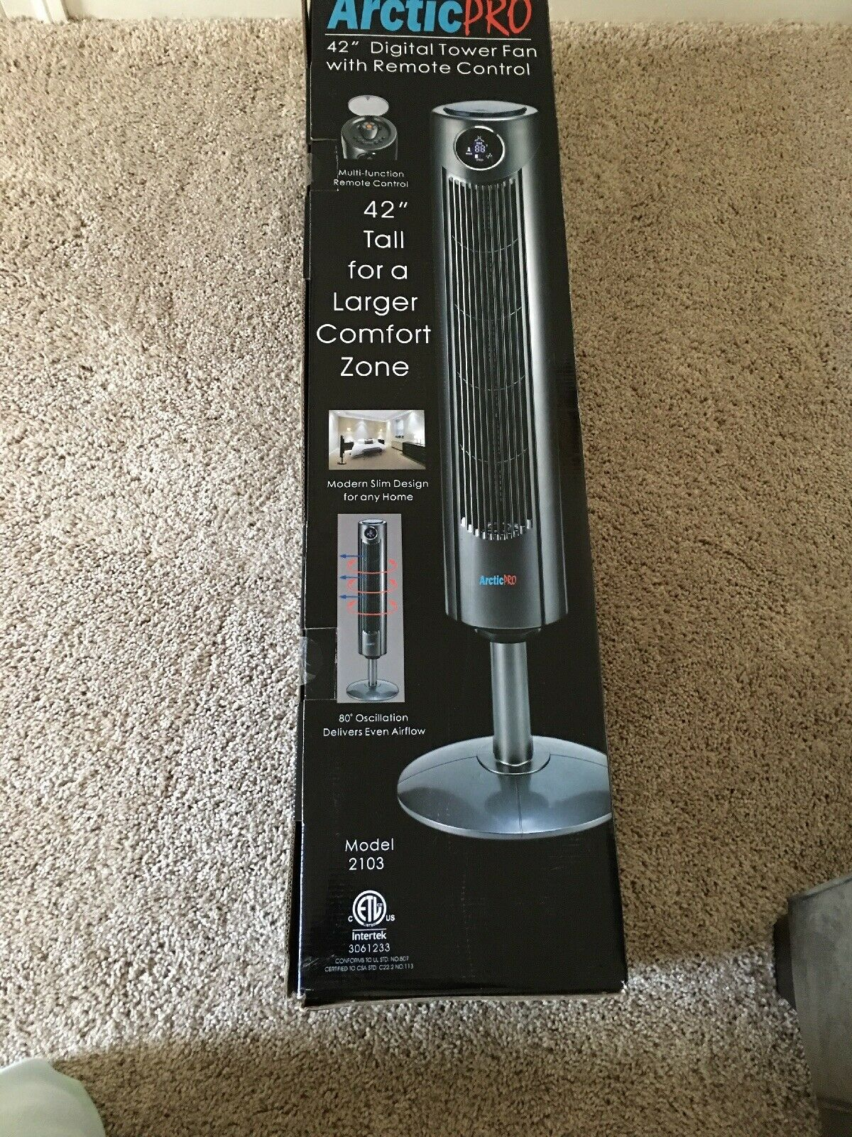 Arctic Pro Digital Screen Oscillating Tower Fan With Remote Control Dark Gray within size 1200 X 1600