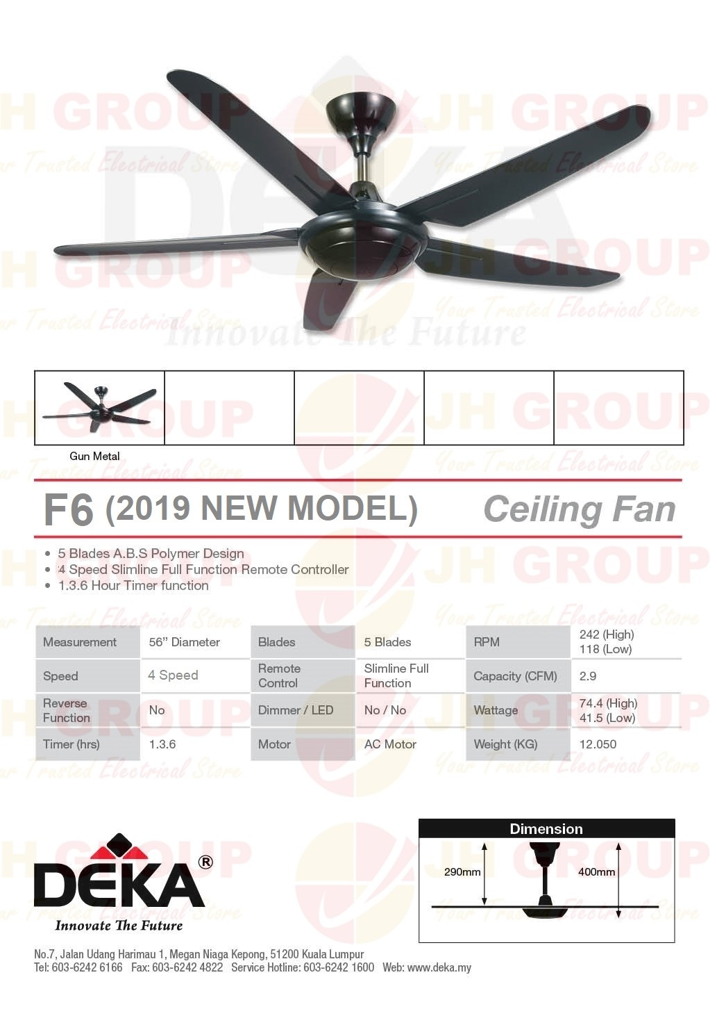 Authorised Dealer Improve Version Of F6 Deka K9 56 5 Blade 4 Speed Ceiling Fan W Remote Control F5p 56 Inch 5 Blade 3 Speed Ceiling Fan With throughout size 1033 X 1462