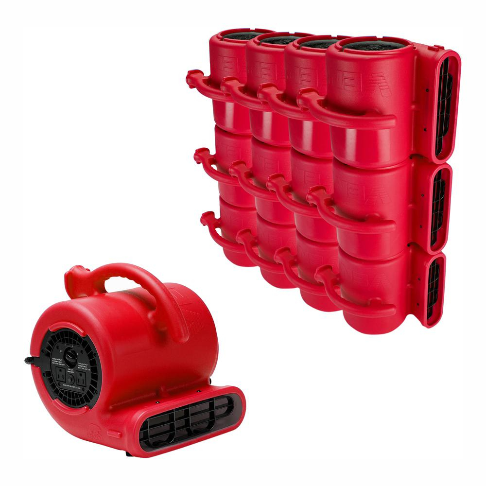 B Air 14 Hp Air Mover For Water Damage Restoration Plumbing Carpet Dryer Floor Blower Fan In Red 252 Pack throughout dimensions 1000 X 1000