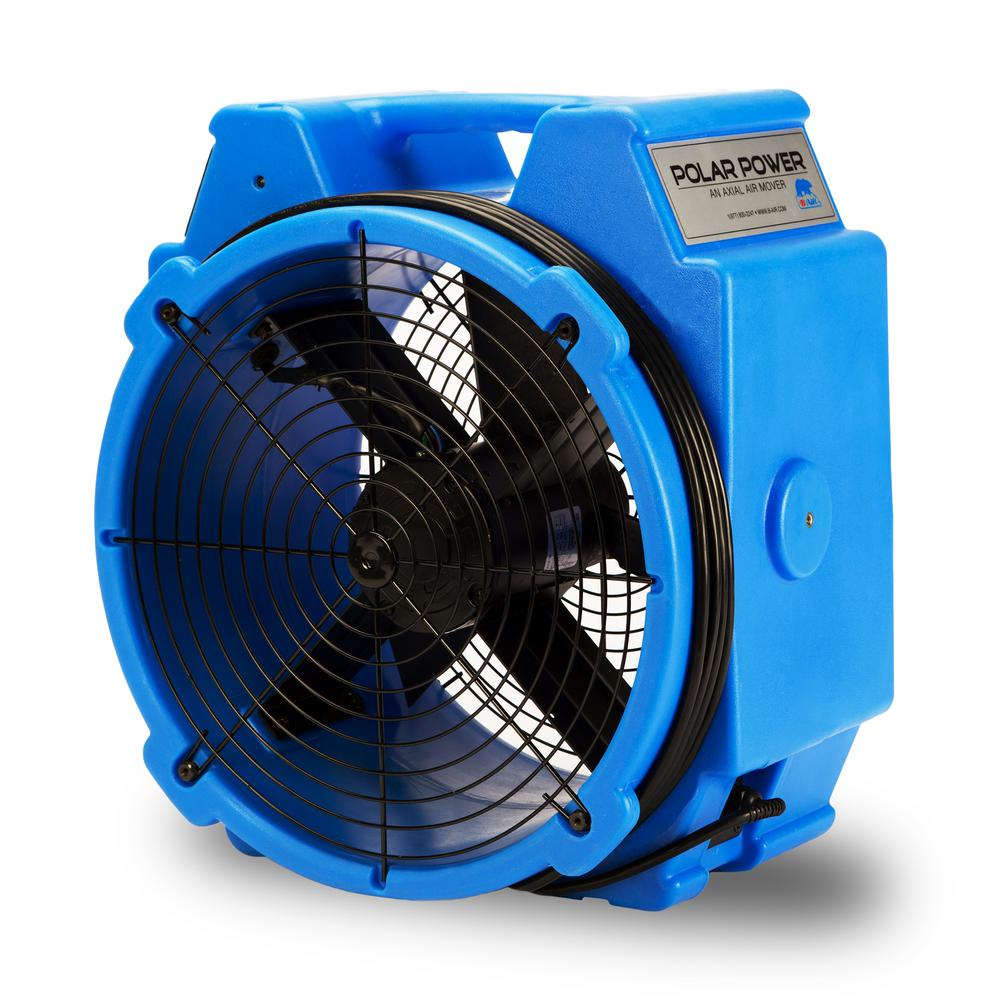 B Air 14 Polar Axial Blower Fan High Velocity Air Mover For Water Damage Restoration In Blue with measurements 1000 X 1000