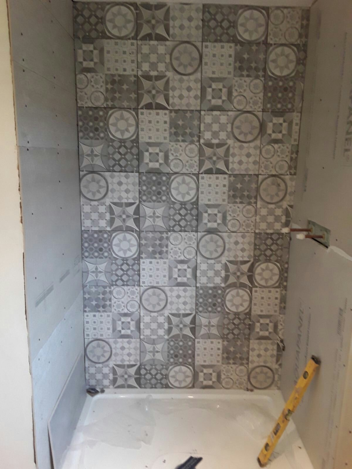 B And Q Lofthouse In Progress Patchwork Tiles Kitchen throughout dimensions 1200 X 1600