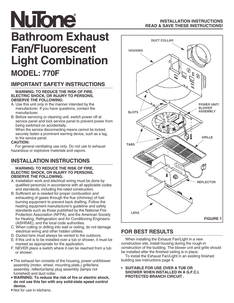 Bathroom Exhaust Fanfluorescent Light Combination Model with sizing 791 X 1024