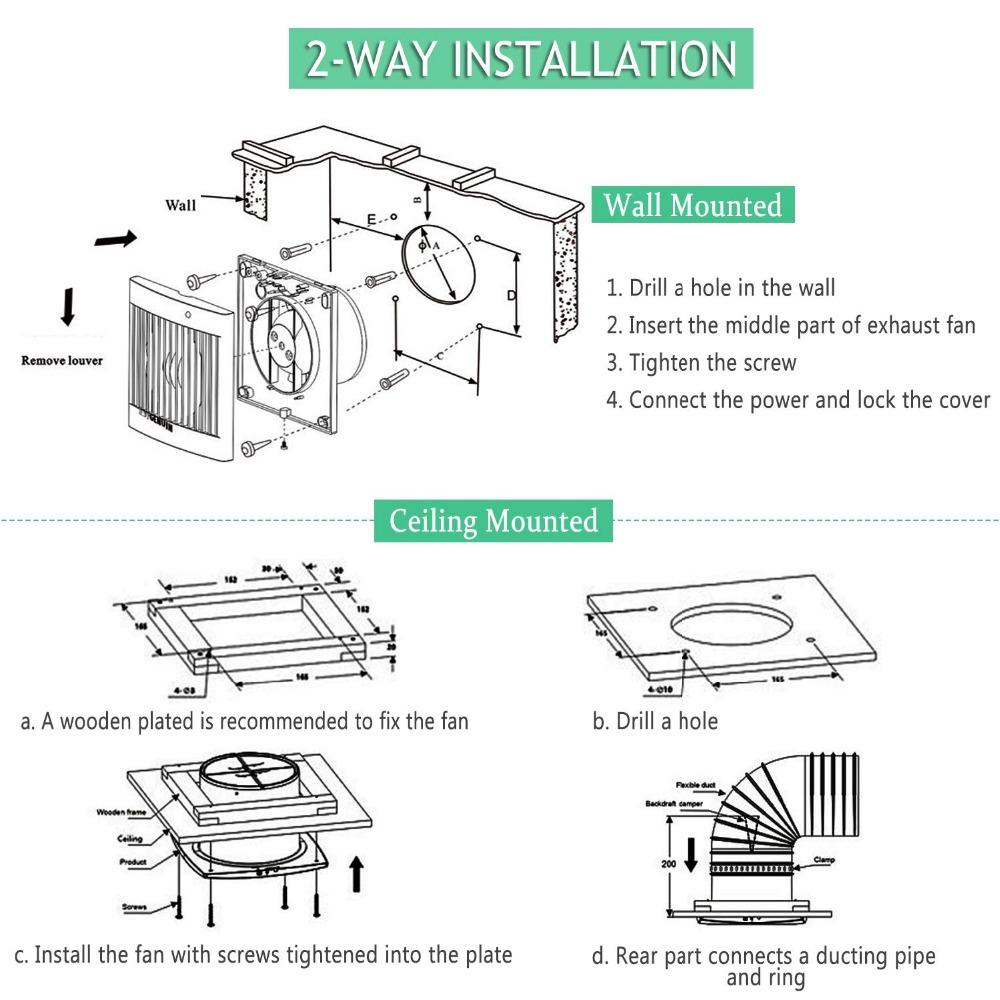 Bathroom Kitchen Ceiling Exhaust Ventilation Fan With Led Light throughout measurements 1000 X 1000