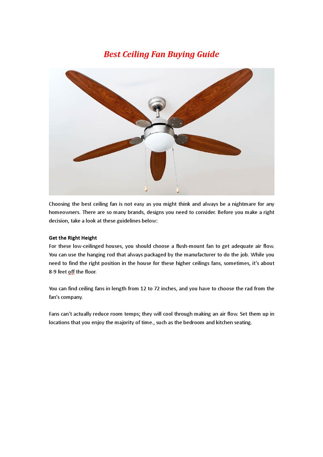 Best Ceiling Fan Buying Guide Bestceilingfans Issuu pertaining to sizing 1058 X 1497