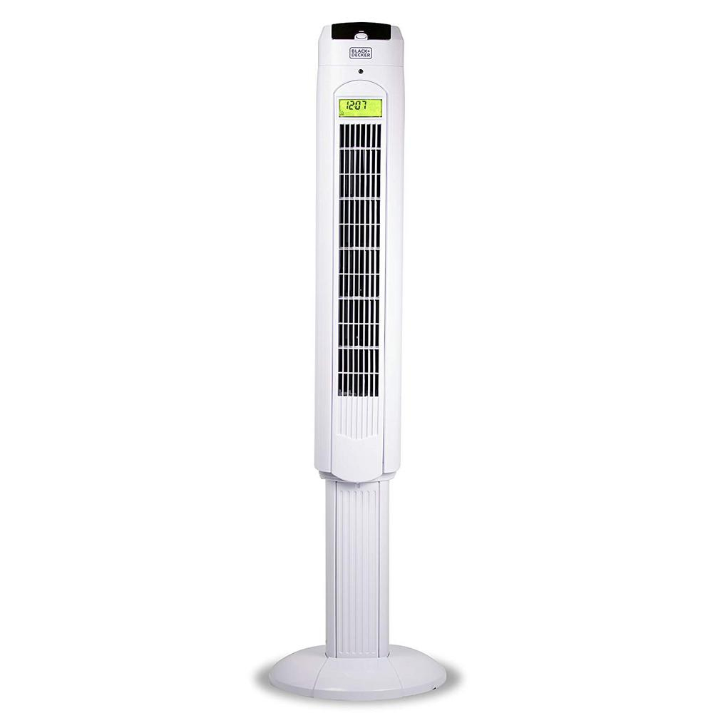Blackdecker 48 In Oscillating Tower Fan With Remote White inside measurements 1000 X 1000