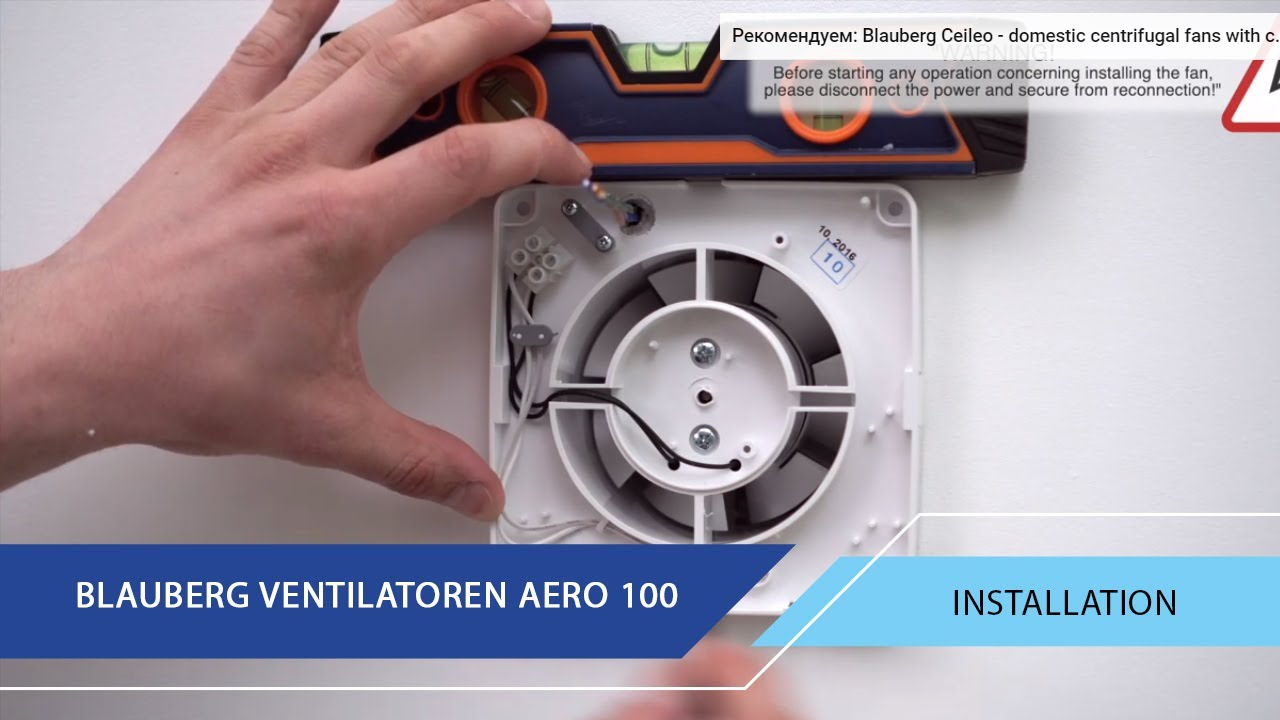 Blauberg Ventilatoren Aero 100 Domestic Fan Installation And Electrical Connection throughout sizing 1280 X 720