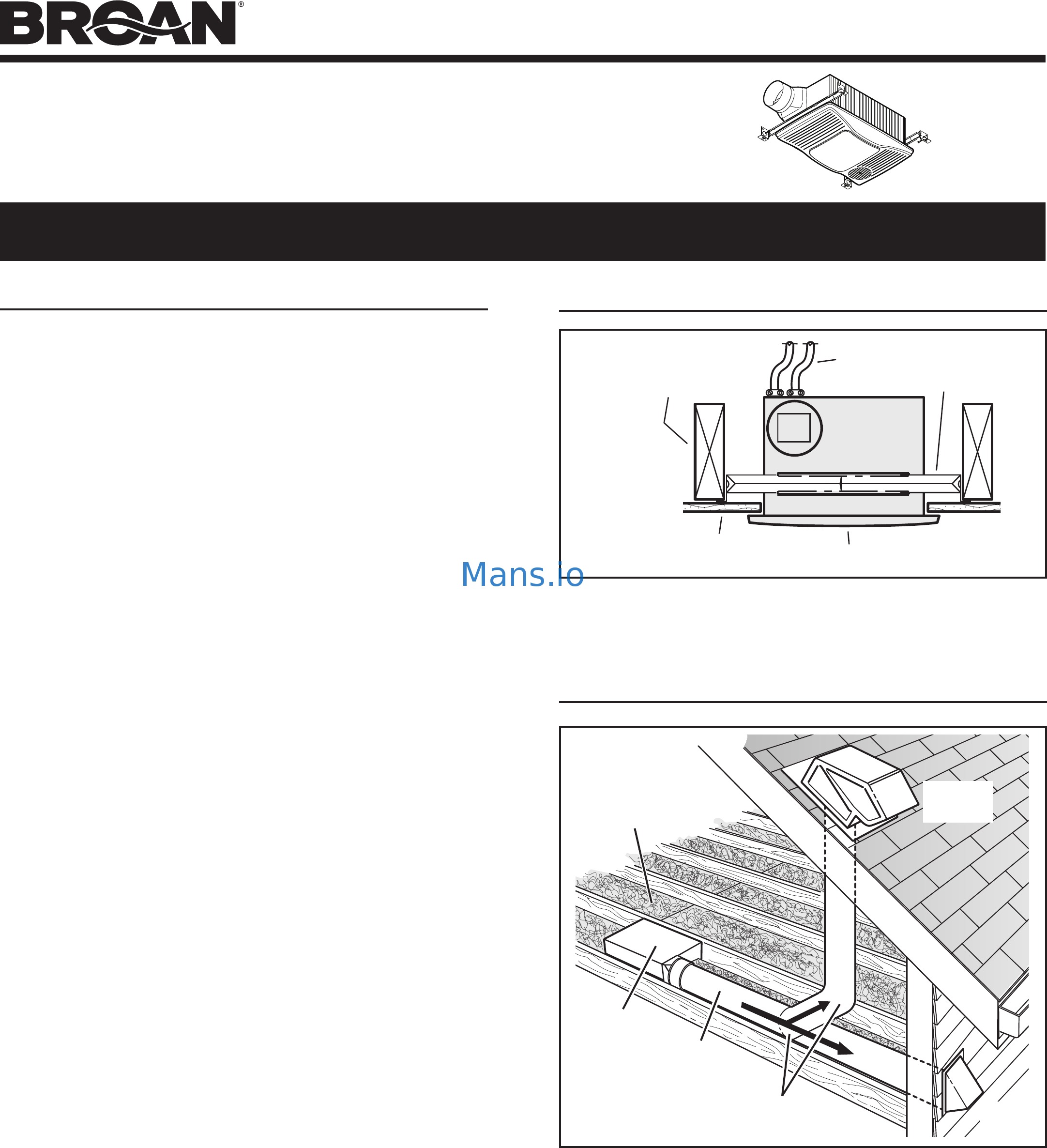 Broan 100hl Installation Guide Page 1 within size 2163 X 2371