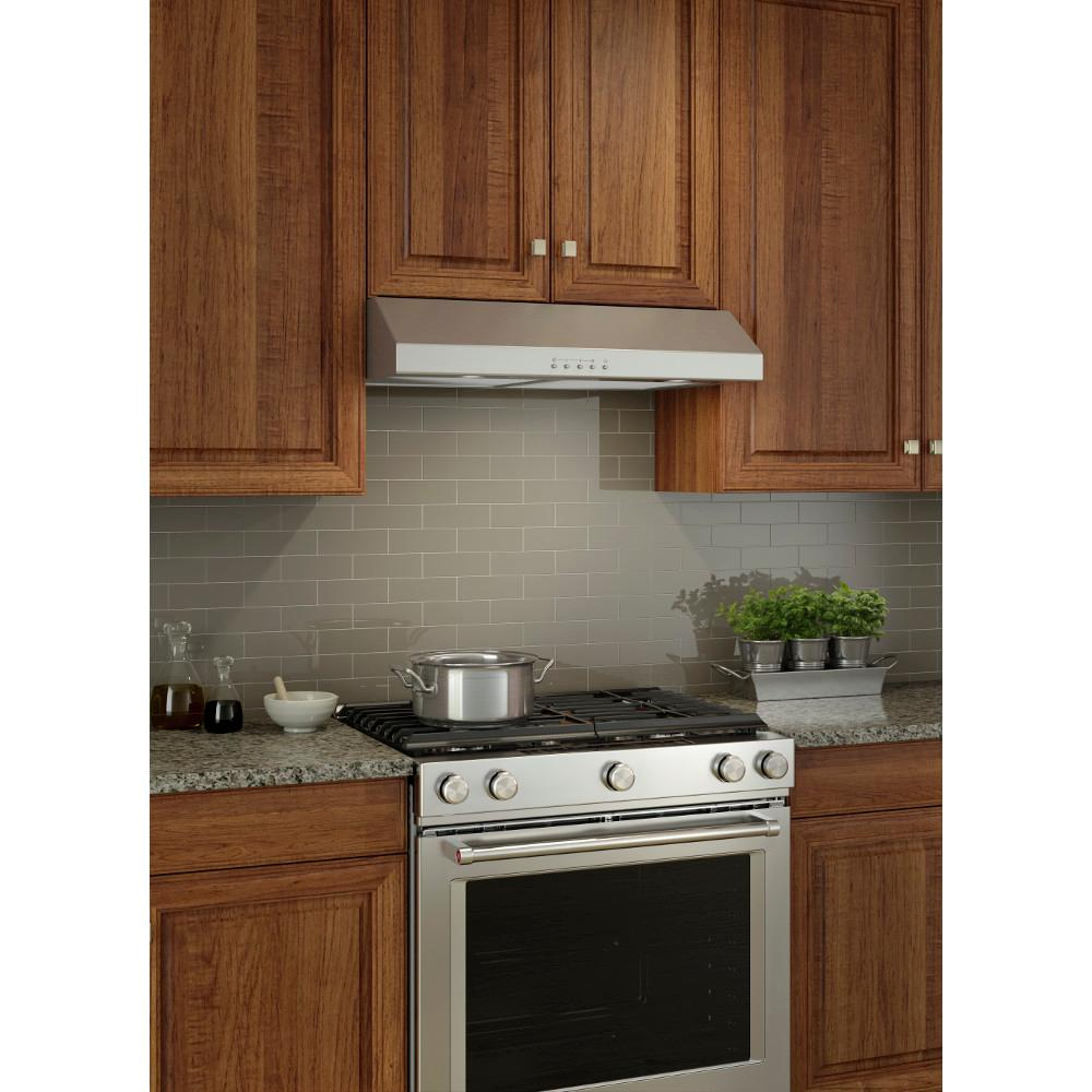 Broan Glacier 30 In 300 Cfm Convertible Under Cabinet Range Hood With Light In Stainless Steel regarding sizing 1000 X 1000