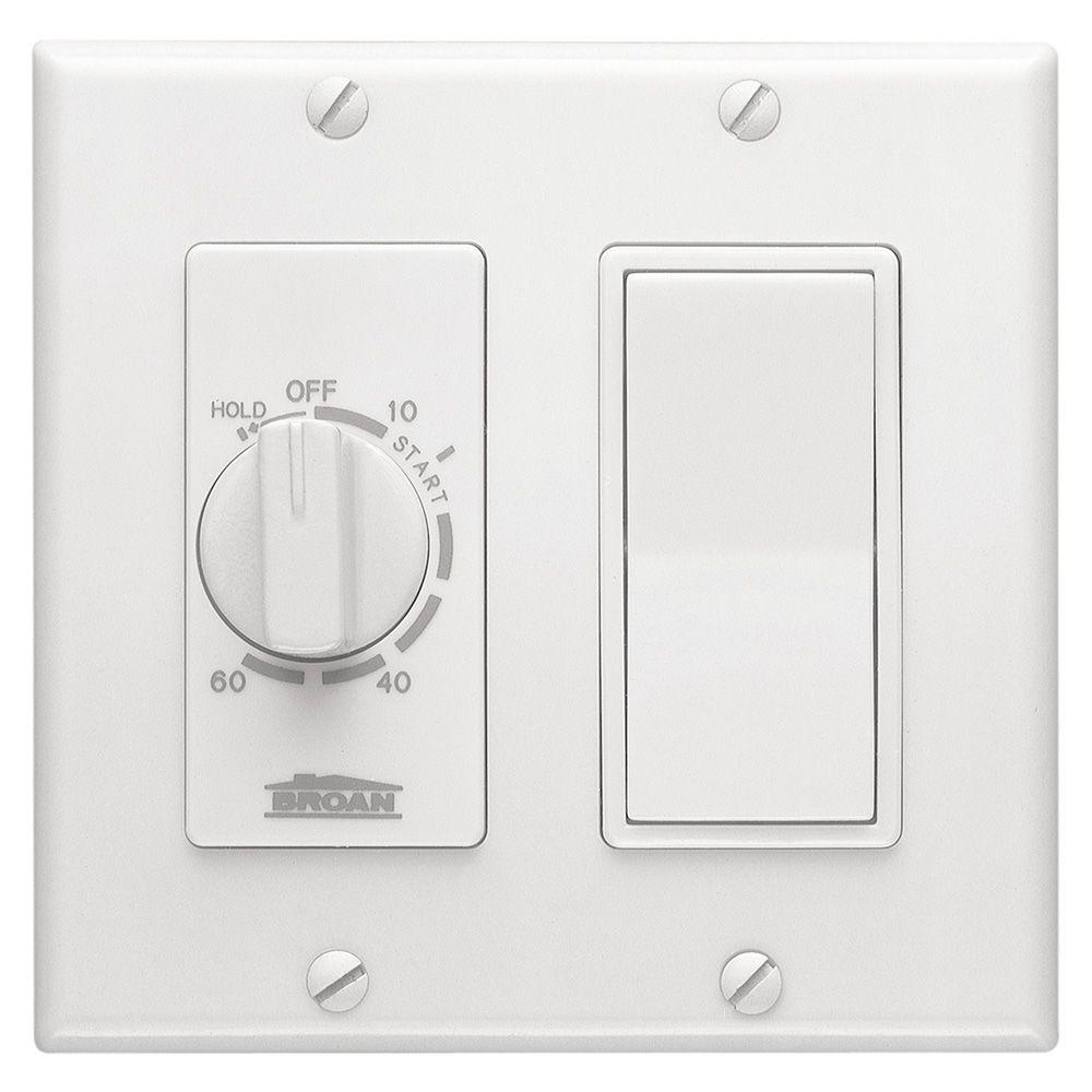 Broan Nutone 15 Amp 60 Minute In Wall Dial Timer With Rocker Switch White for dimensions 1000 X 1000